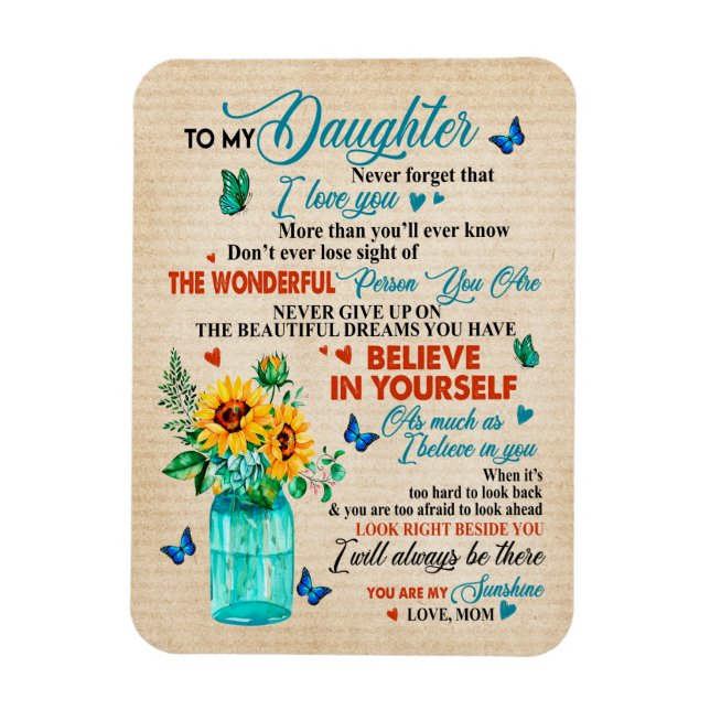 Magnet Flexible Daughter Gifts | Letter To My Daughter From Mom (Vertical)