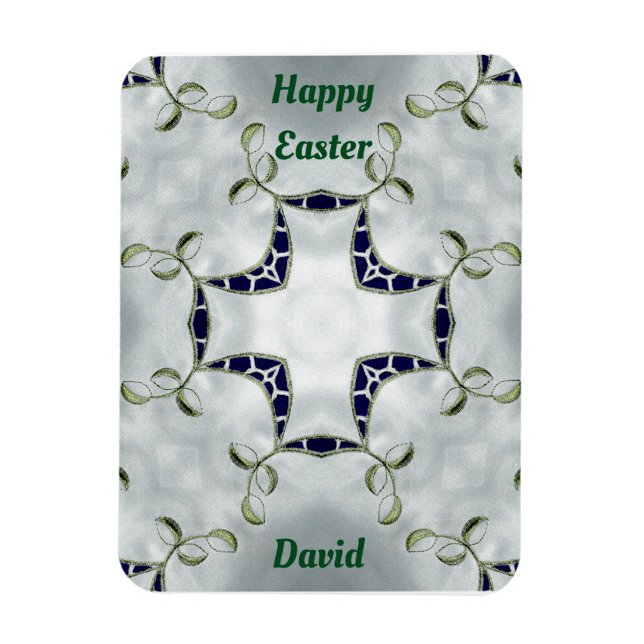 Magnet Flexible DAVID ~ Pâques vert et bleu (Vertical)
