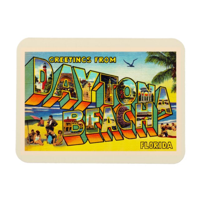Magnet Flexible Daytona Beach Florida FL Grande Lettre Carte posta (Horizontal)
