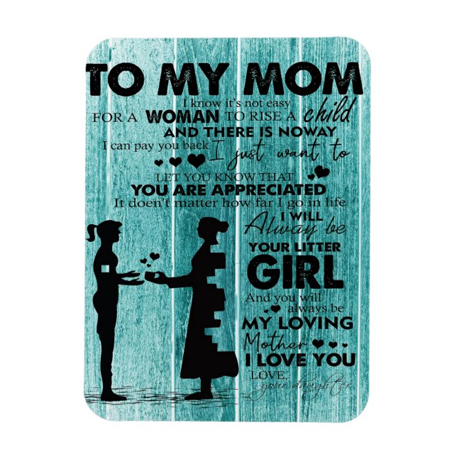 Magnet Flexible De Belles Citations À Ma Mère | Cadeau pour mère (Vertical)