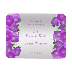 Magnet Flexible De jolies pétunias florales d'anniversaire classe