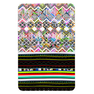 Magnet Flexible De mignons motifs tribaux aztèques colorés