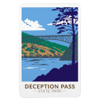 Deception Pass State Park Bridge Washington Retro