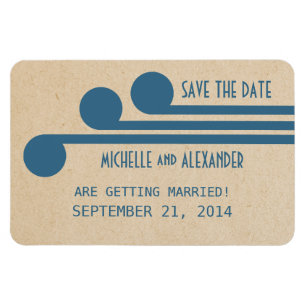 Magnet Flexible Déco Chic Enregistrer l'aimant Date, Bleu