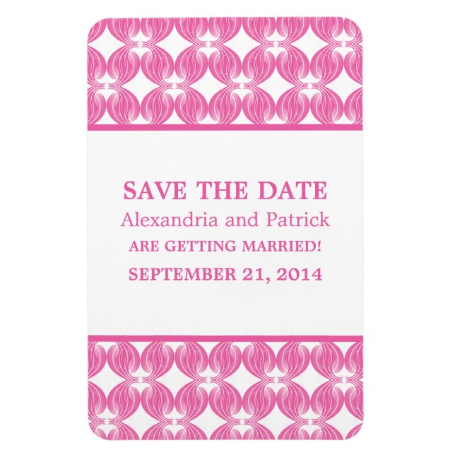 Magnet Flexible Déco moderne Enregistrer l'aimant de date, rose (Vertical)