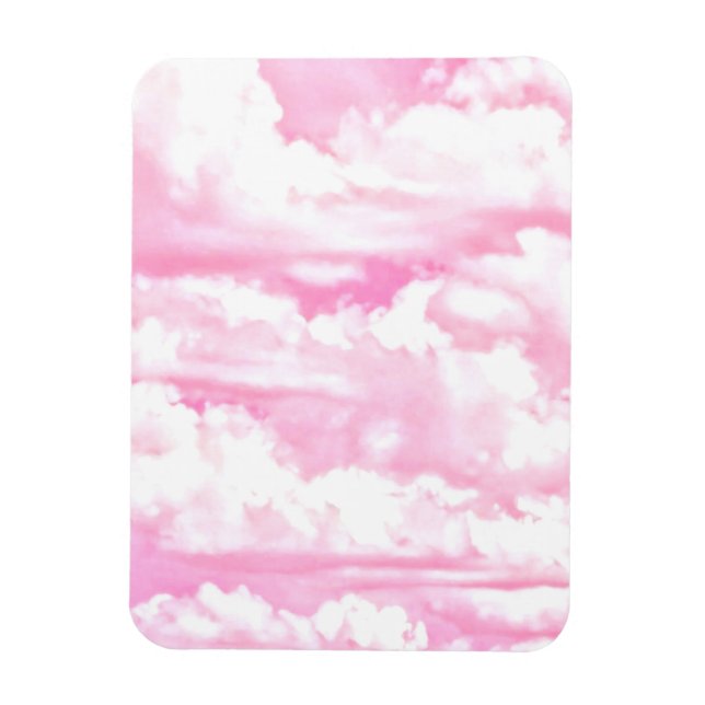 Magnet Flexible Décor Clair Rose Élégant Nuages (Vertical)