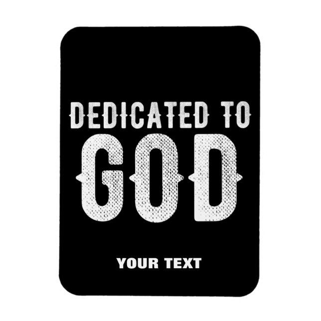 MAGNET FLEXIBLE DÉDIÉ À DIEU COOL PERSONNALISABLE TEXTE BLANC (Vertical)