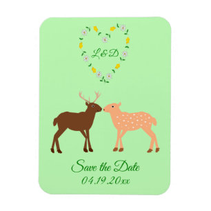 Magnet Flexible Deer Couple et Daisy Heart Custom Enregistrer la d