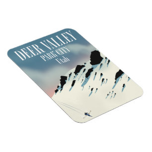 Magnet Flexible Deer Valley, Park City, Utah, affiche de ski