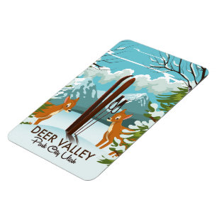 Magnet Flexible Deer Valley Park City Utah ski poster Voyage