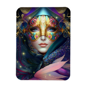 Magnet Flexible Déesse masquée cosmique Queen Imaginaire Art Magne