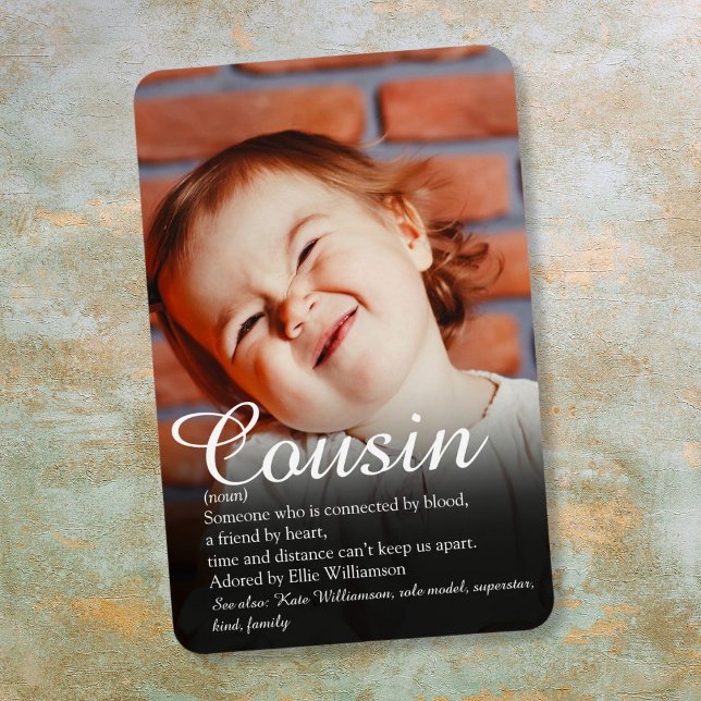 Magnet Flexible Définition de cousin le meilleur au monde de Fun P (Fun Photo World's Best Ever Cousin Definition Magnet)