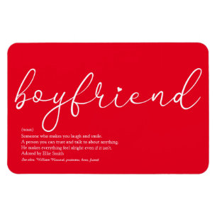 Magnet Flexible Définition de petit ami Script Amour Cœur Rouge