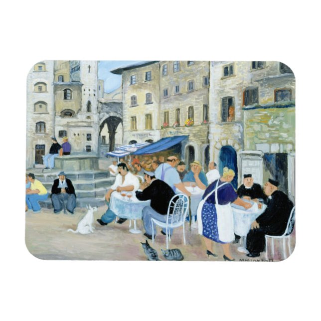 Magnet Flexible Déjeuner dans un Carré de marché Toscane (Horizontal)