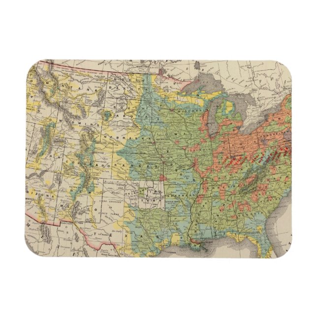 Magnet Flexible Densité démographique des États-Unis, 1890 (Horizontal)