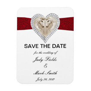 Magnet Flexible Dentelle Rouge Unicorne Enregistrer l'aimant Date