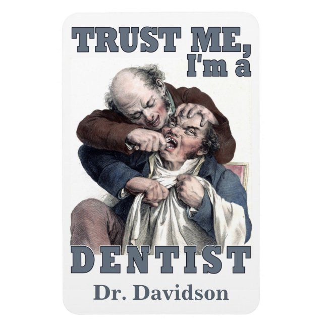 Magnet Flexible DENTIST humour de nom personnalisé aimant (Vertical)