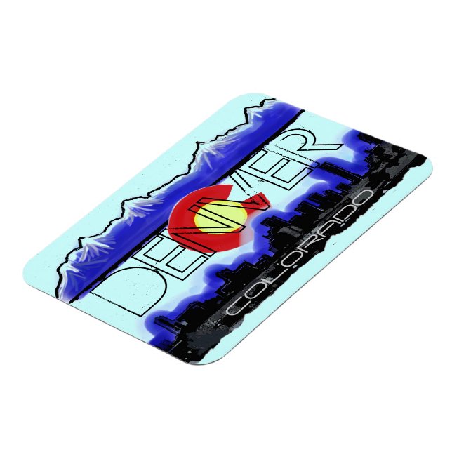 Magnet Flexible Dénver Colorado skyline drapeau de l'état aimant a (Côté Gauche)