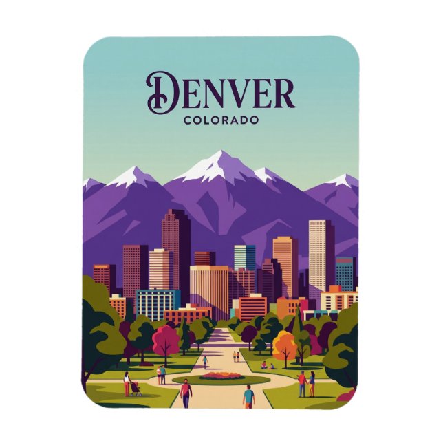 Magnet Flexible Denver Skyline États-Unis (Vertical)