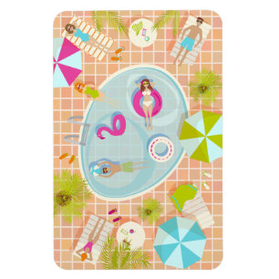 Magnet Flexible Des filles et des garçons du bikini jouant au jeu