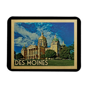 Magnet Flexible Des Moines Iowa Vintage voyage