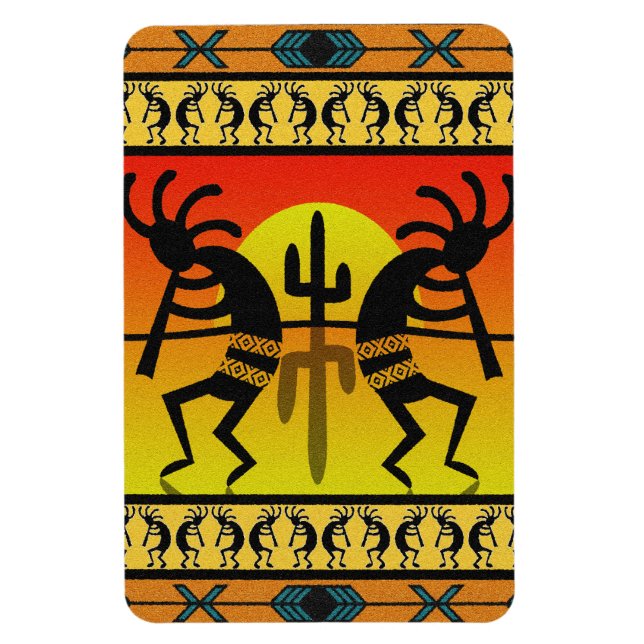 Magnet Flexible Désert Sun Cactus Kokopelli Sud-Ouest (Vertical)