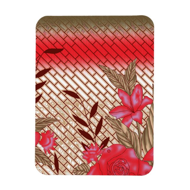 Magnet Flexible Design de tissu complexe avec motifs floraux (Vertical)
