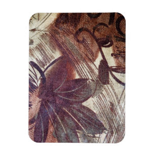Magnet Flexible Design floral abstrait marron 1