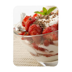 Magnet Flexible Dessert de fraise avec du yaourt frais