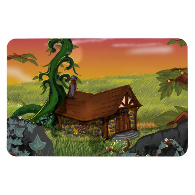Magnet Flexible Dessin animé de cottage de haricot (Horizontal)