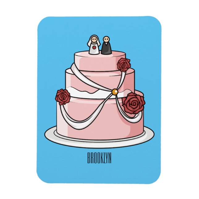 Magnet Flexible dessin animé de gâteau mariage (Vertical)