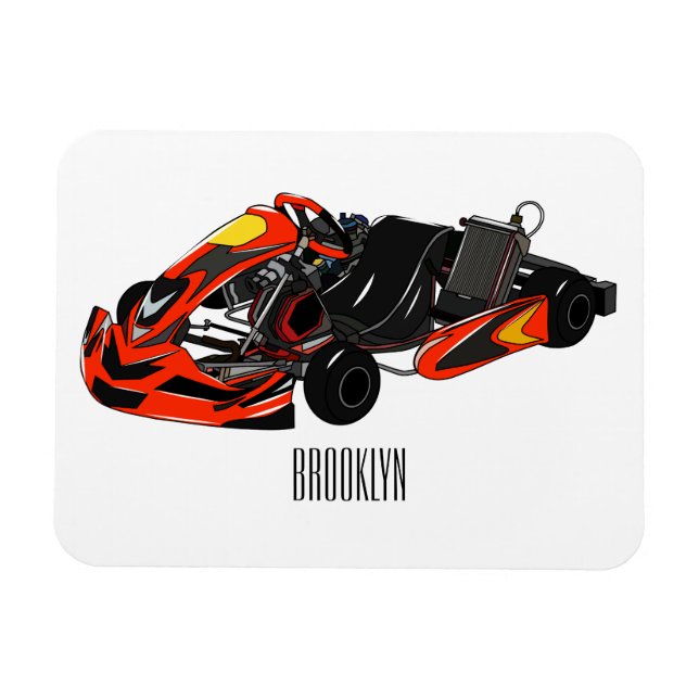 Magnet Flexible dessin animé de Kart racing (Horizontal)
