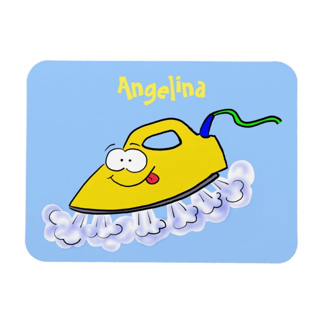 Magnet Flexible Dessin animé drôle de fer à repasser pour linge (Horizontal)