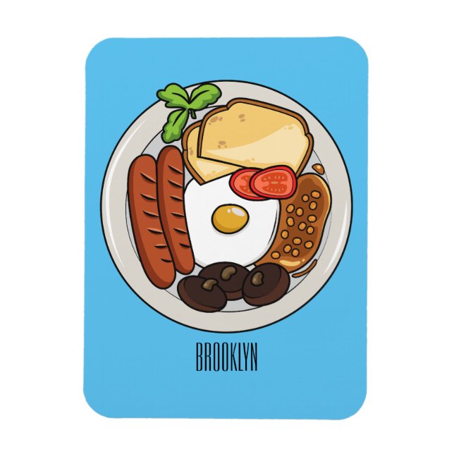 Magnet Flexible dessin animé du petit-déjeuner anglais (Vertical)