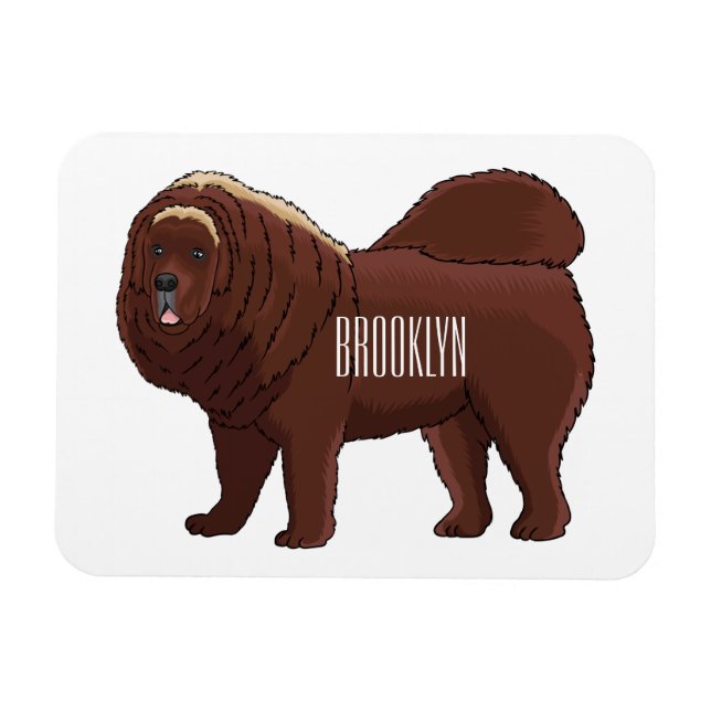Magnet Flexible dessin de Chien Tibétain Mastiff (Horizontal)