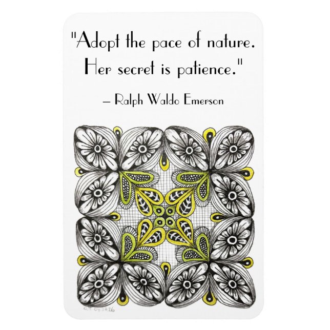Magnet Flexible Dessin de fleurs et d'abeilles avec citation sur l (Vertical)