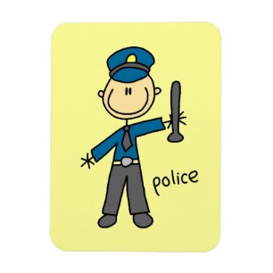 Magnet Flexible Dessin de policier bonhomme allumette