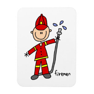 Magnet Flexible Dessin de pompier bonhomme allumette
