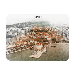 Magnet Flexible Dessin de port Vintage de la Croatie fractionnée
