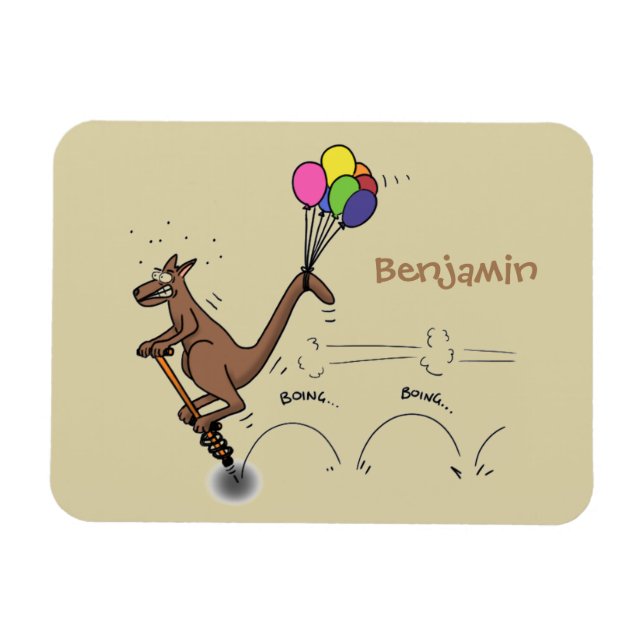 Magnet Flexible Dessin d'humour australien kangourou (Horizontal)