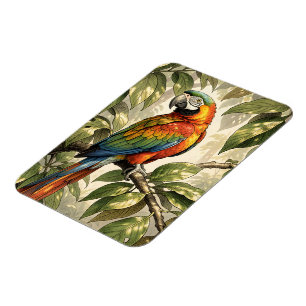 Magnet Flexible Dessin d'oiseau perroquet sur un arbre