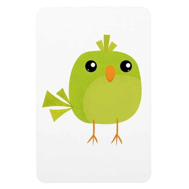 Magnet Flexible Dessin d'oiseau vert (Vertical)