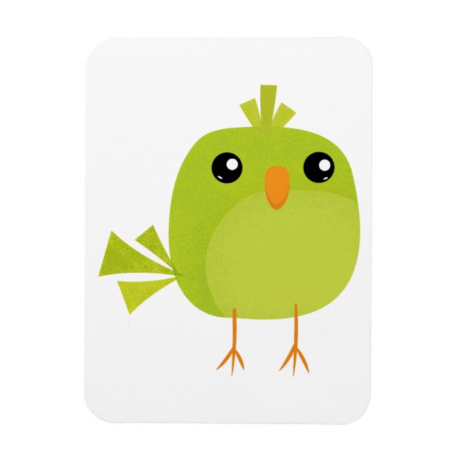 Magnet Flexible Dessin d'oiseau vert (Vertical)