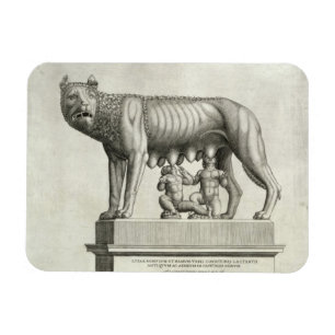 Magnet Flexible Dessin du bronze d'Etruscan du suc de -loup