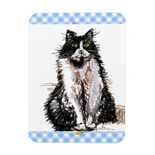 Magnet Flexible Dessin Mignon de Chat Smoking Chats Noirs Blancs