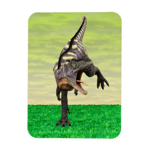 Magnet Flexible Dessin préhistorique drôle d'Aucasaurus rugissant
