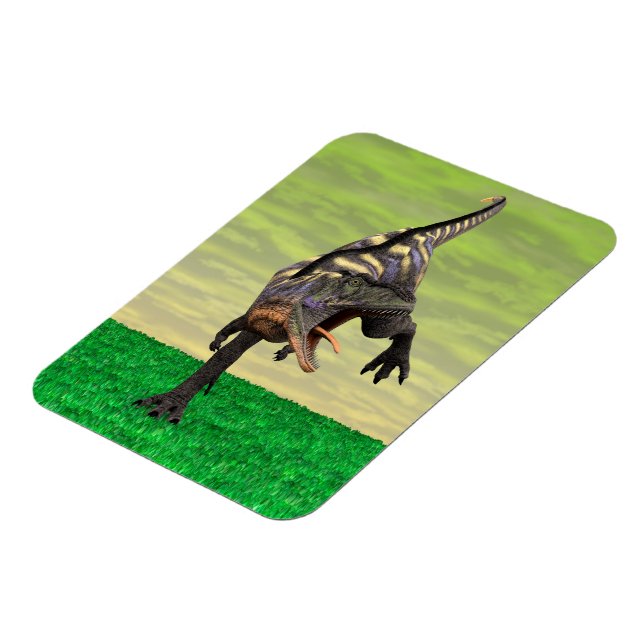 Magnet Flexible Dessin préhistorique drôle d'Aucasaurus rugissant  (Côté Gauche)
