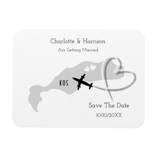 Magnet Flexible Destination Mariage Kos Enregistrer La Date (Horizontal)