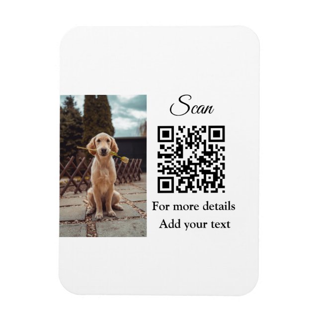 Magnet Flexible Détails simples du nom de l'animal code QR ajouter (Vertical)