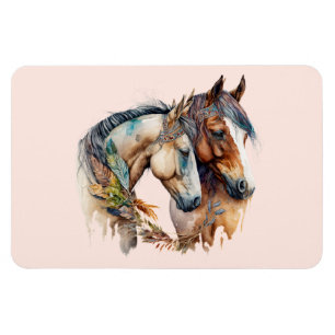 Magnet Flexible Deux beaux chevaux Boho occidental